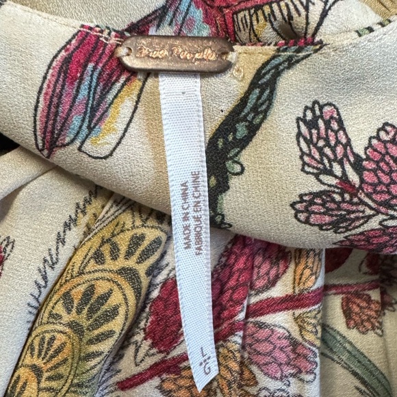 Free People Floral Tunic in Red and Cream - Picture 5 of 7